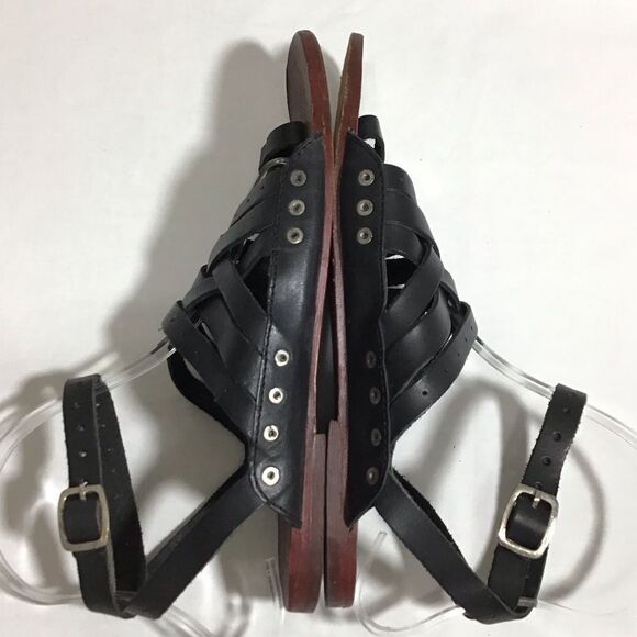 Free People Black Belize Strappy Gladiator Sandal Size 38 - Picture 4 of 8